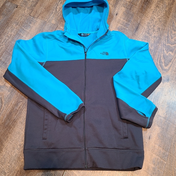 The North Face teal and black zip up Jacket Size M - Picture 1 of 11